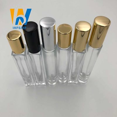 1ml 15ml 10ml Chai bi lăn thủy tinh trong suốt với nắp vàng Nước hoa lăn bóng mini có thể nạp lại